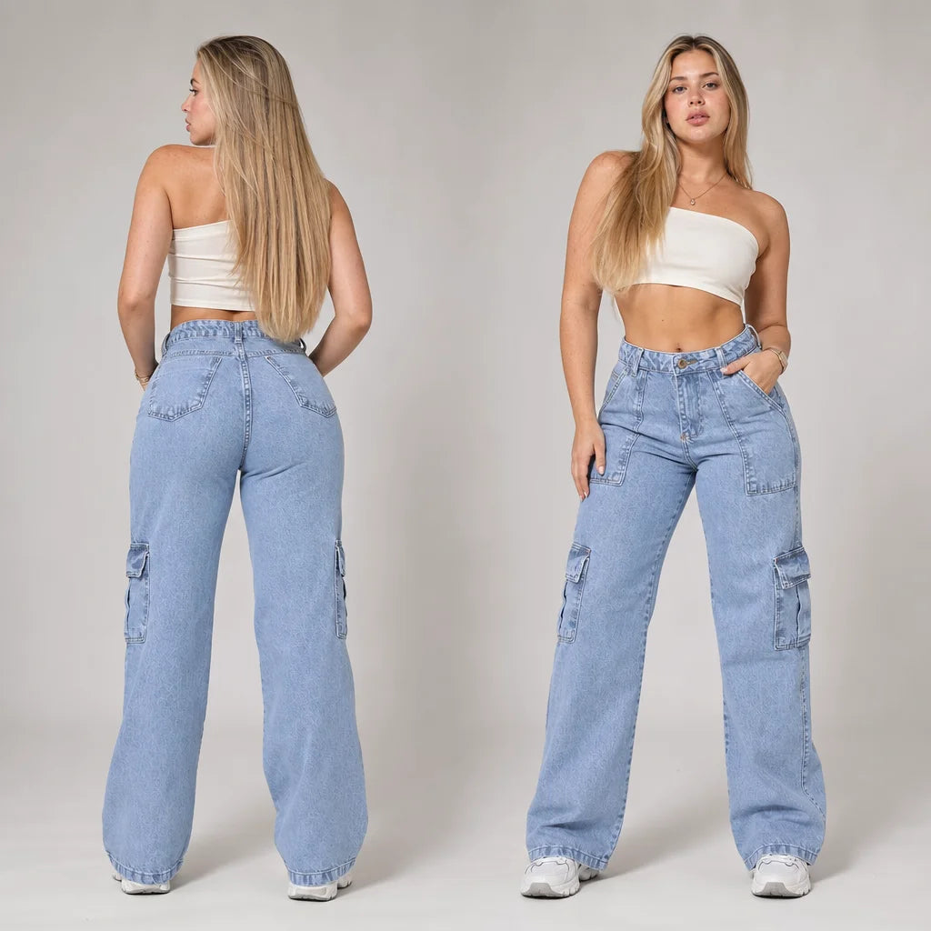 CALÇA JEANS CARGO VERTANI