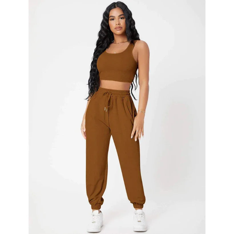 Conjunto Feminino Varias Cores Calça e Blusinha em Tecido Exclusivo Premium