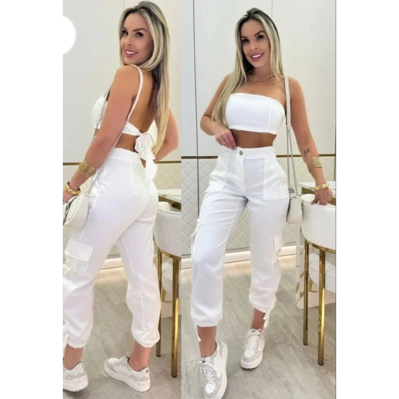 CONJUNTO CARGO E CROPETS FAIXA (AMARRE)