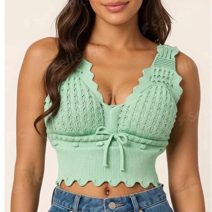 Blusa Feminina Cropped em Tricô Modal - Top Estiloso e Versátil para o Verão | Lançamento da Moda