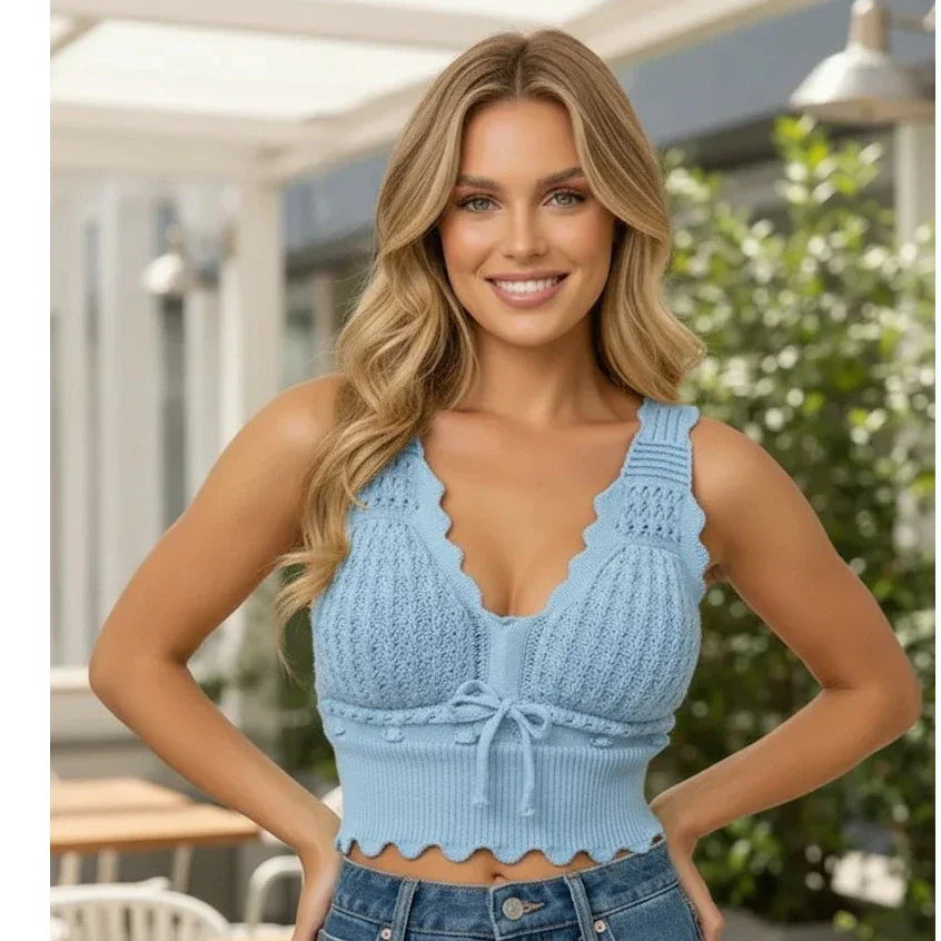 Blusa Feminina Cropped em Tricô Modal - Top Estiloso e Versátil para o Verão | Lançamento da Moda