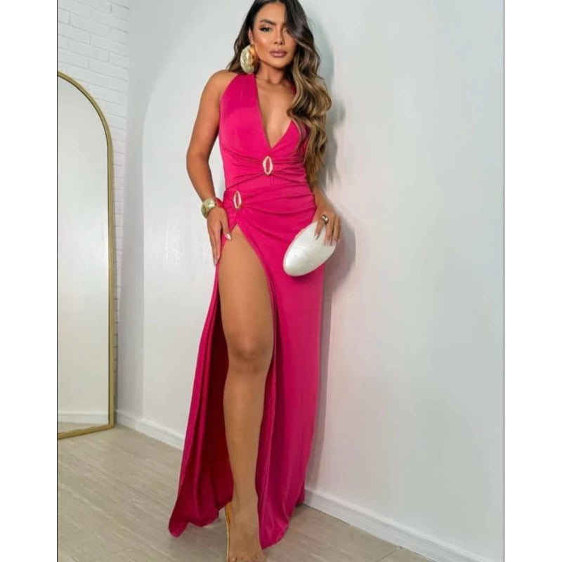 Conjunto  de 2 Peças , Bory Maiô ,Peças com detalhe de fivela Saia Longa com Fenda Alta,Conjunto de 2 Peças para e Verão