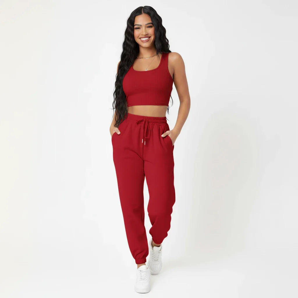 Conjunto Feminino Varias Cores Calça e Blusinha em Tecido Exclusivo Premium