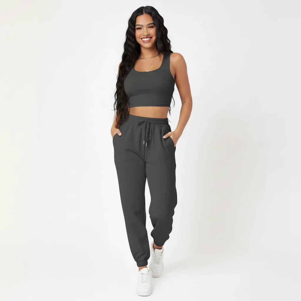 Conjunto Feminino Varias Cores Calça e Blusinha em Tecido Exclusivo Premium