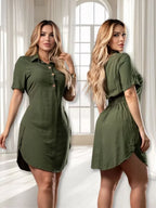 Chemise Feminino Viscolinho Leve Elegante Versátil Moda Blogueira Atemporal e Moderna Festa
