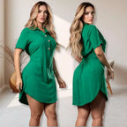 Chemise Feminino Viscolinho Leve Elegante Versátil Moda Blogueira Atemporal e Moderna Festa